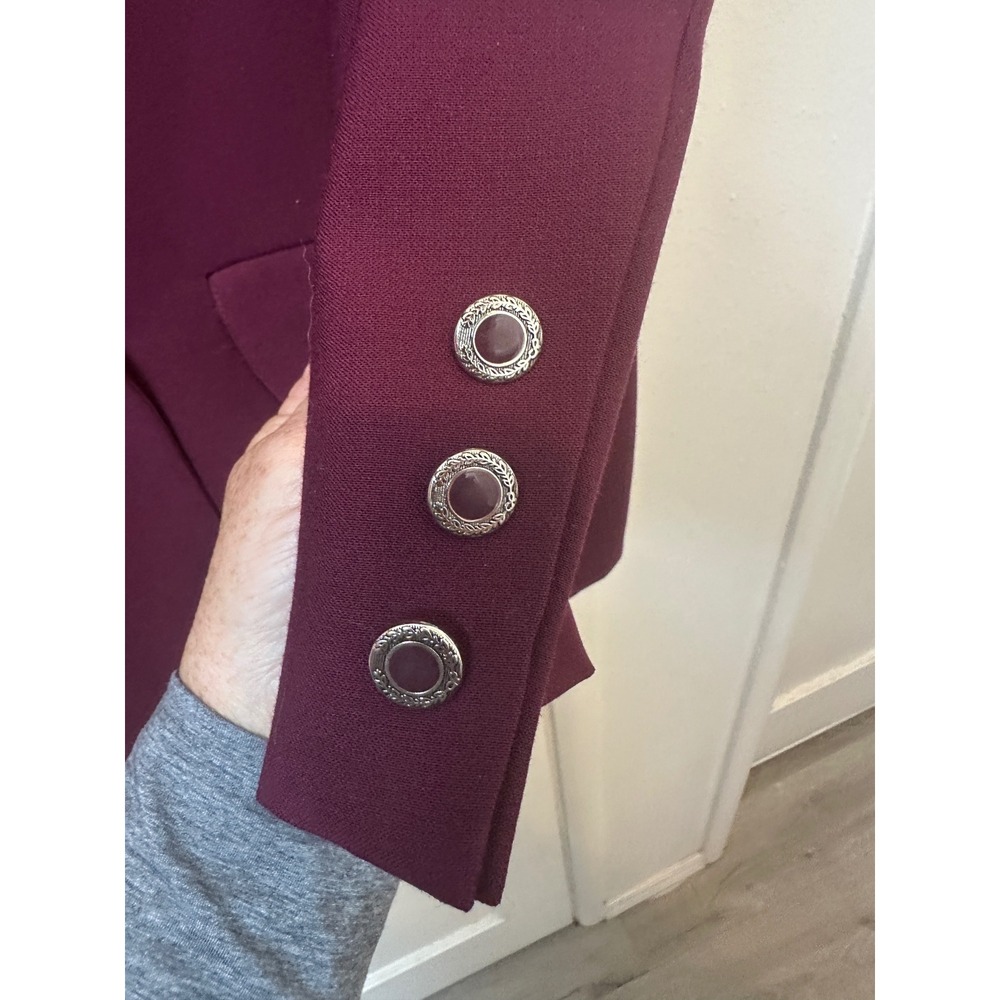 Austin Reed London Vintage Double Breasted Blazer Plum Burgundy Womens 14 - Picture 5 of 9